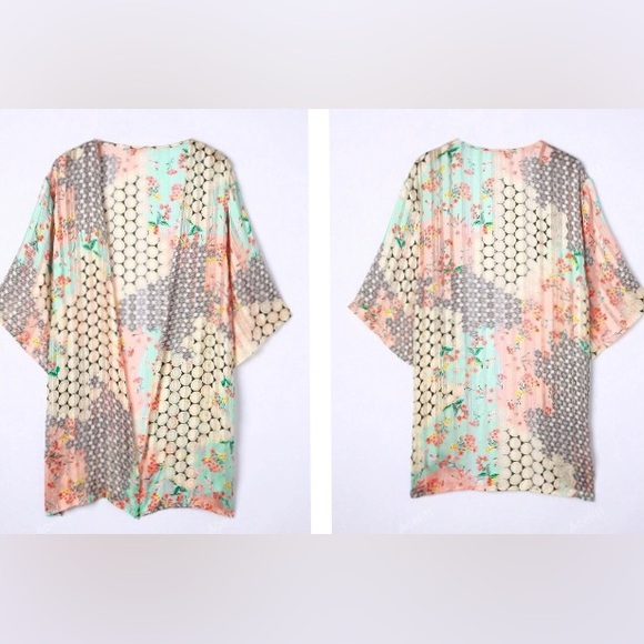 NEW! Semi-shear, multicolour Kimono - Picture 4 of 6